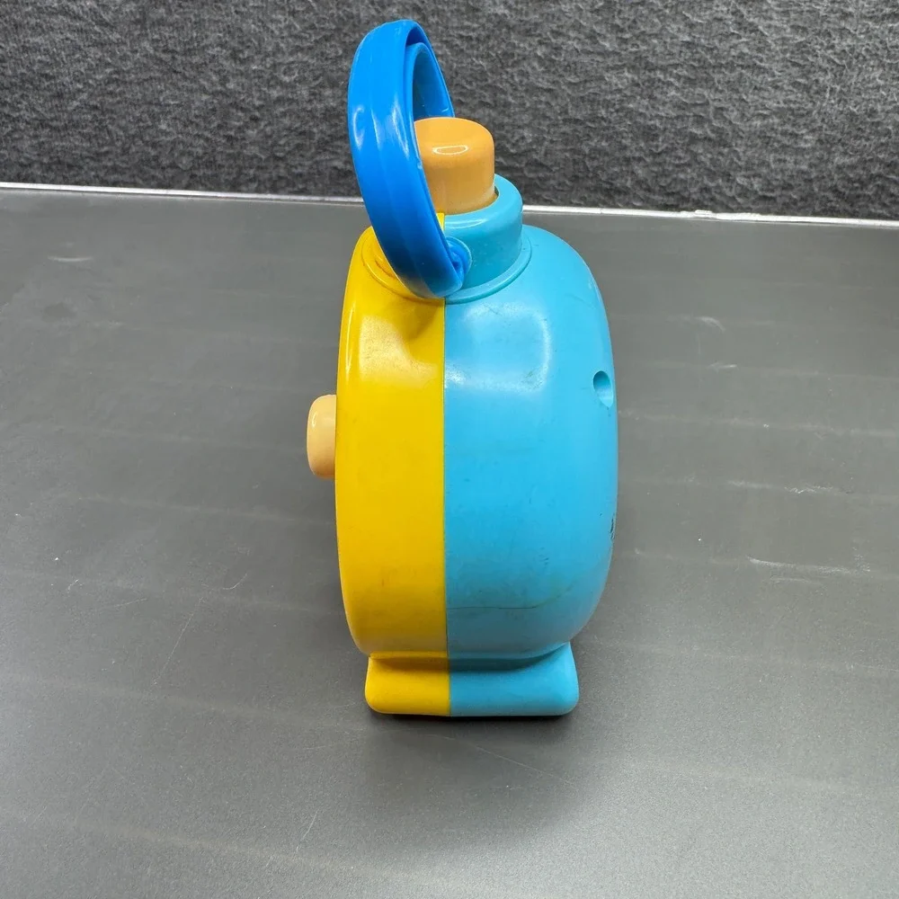 Tomy Preschool Clock 1985 Vintage‎ Yellow Blue Plastic Toy Toddler Twist & Click